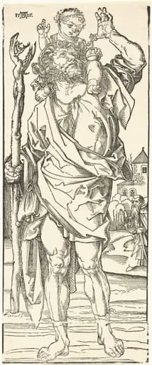 St. Christopher Carrying the Christ Child, by Albrecht Dürer