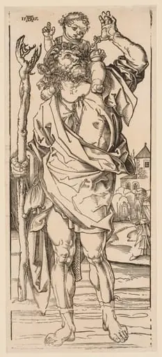 St. Christopher Crossing the Stream, by Albrecht Dürer