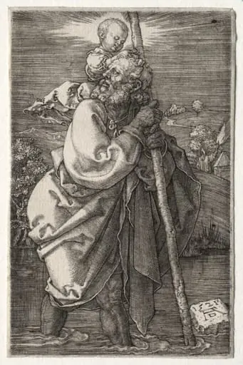 St. Christopher, Facing to the Left, by Albrecht Dürer