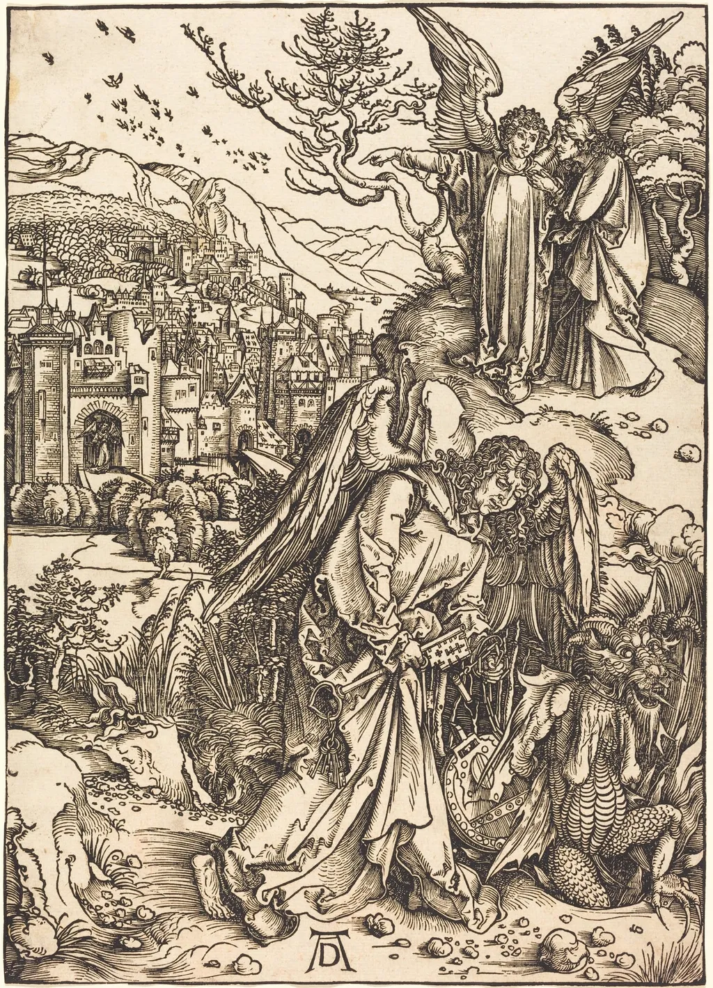 The Angel with the Key to the Bottomless Pit, by Albrecht Dürer, ink, 1497