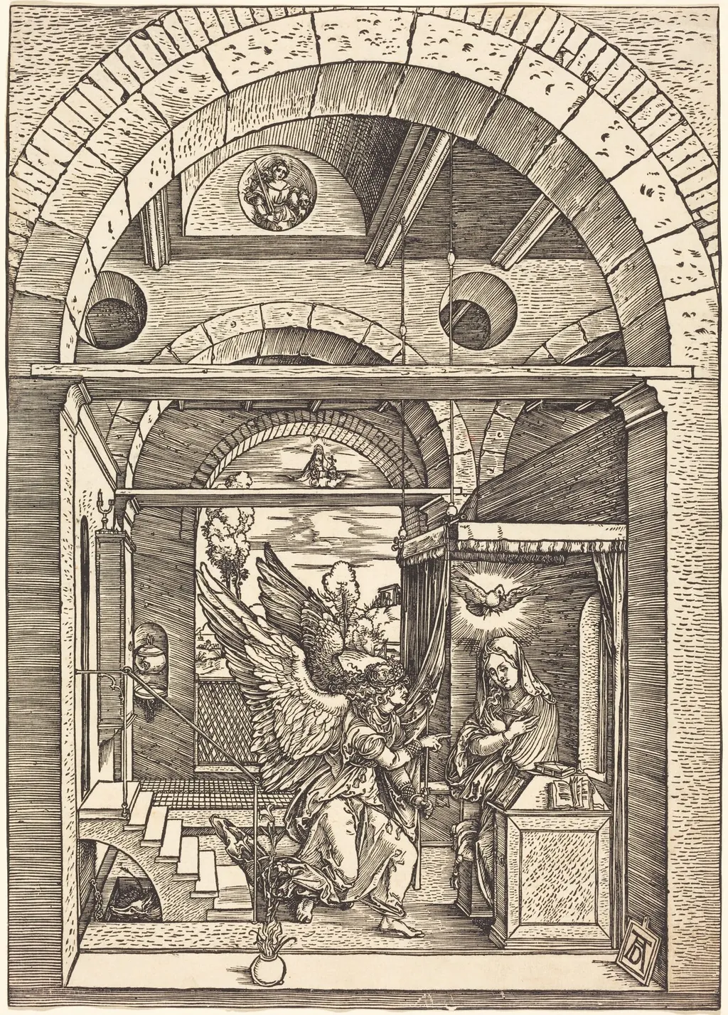The Annunciation, by Albrecht Dürer, ink, 1503