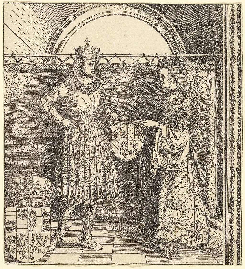 The Betrothal of Maximilian with Mary of Burgundy, by Albrecht Dürer, ink, 1511