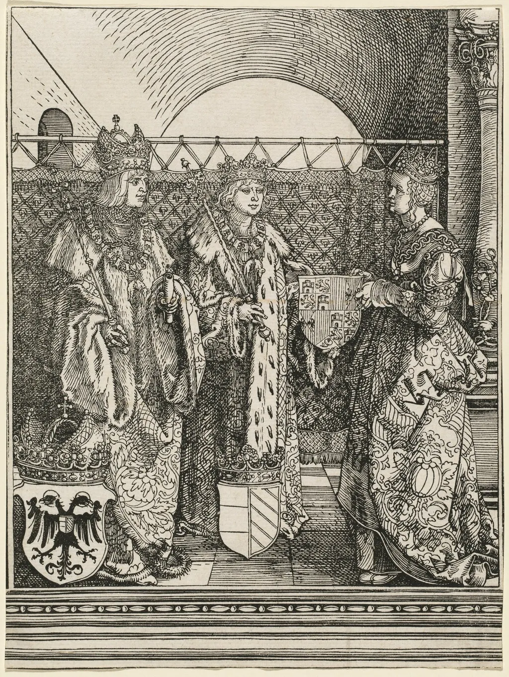 The Betrothal of Philip the Fair with Joan of Castile, by Albrecht Dürer, ink, 1515