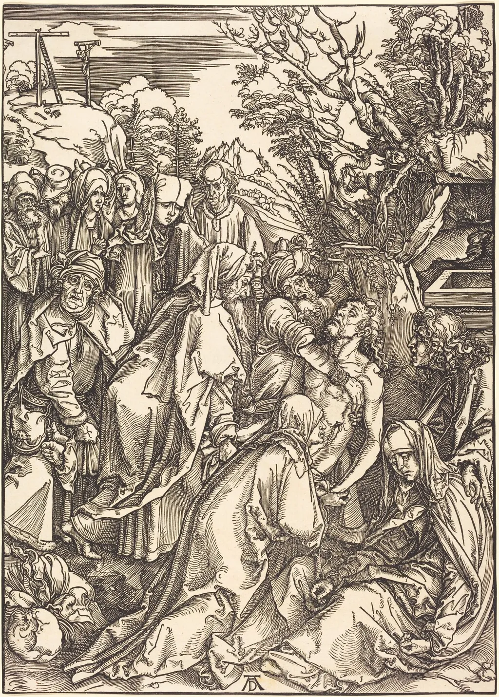 The Deposition, by Albrecht Dürer, ink, 1497
