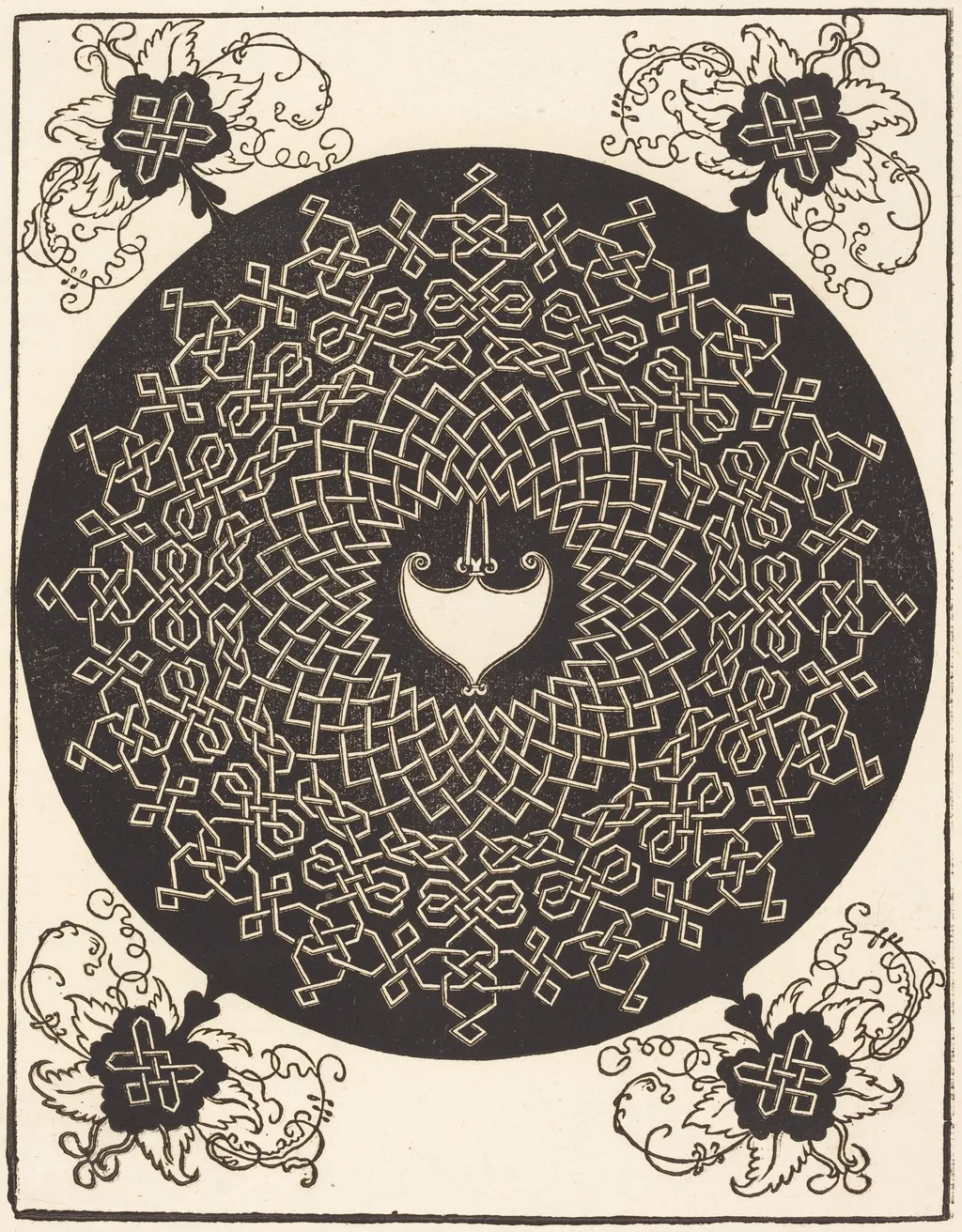 The First Knot (with a heart-shaped shield), by Albrecht Dürer, ink, 1506