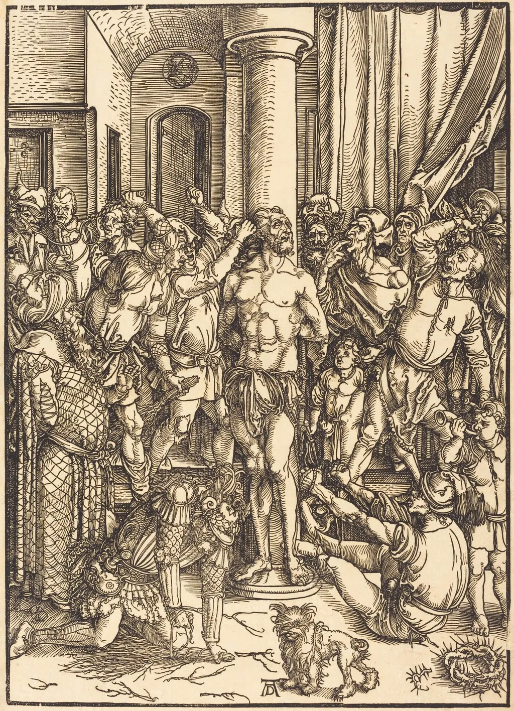 The Flagellation, by Albrecht Dürer, ink, 1497