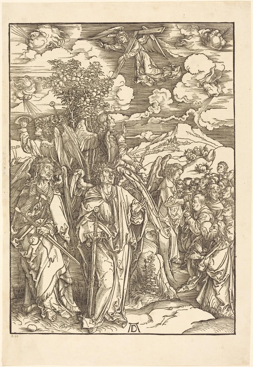 The Four Angels Holding the Winds, by Albrecht Dürer, ink, 1498