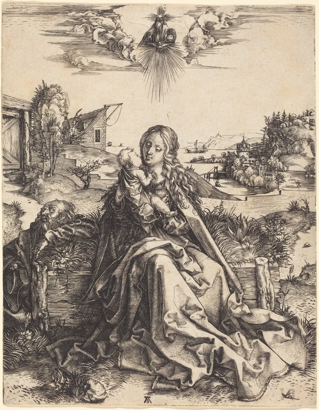 The Holy Family with the Mayfly, by Albrecht Dürer, ink, 1496