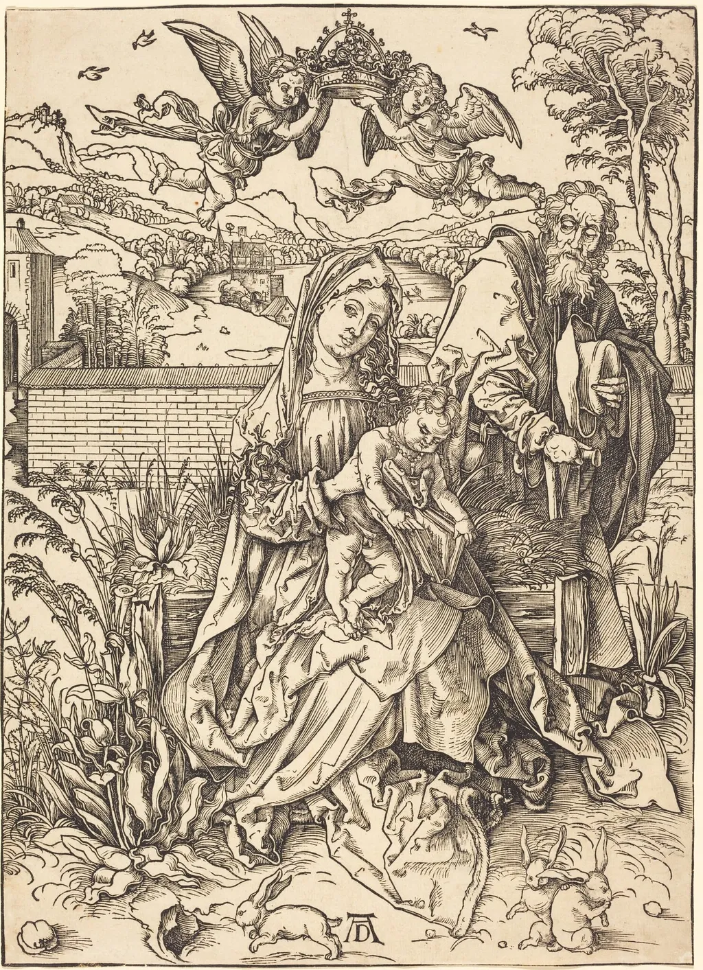 The Holy Family with the Three Hares, by Albrecht Dürer, ink, 1498
