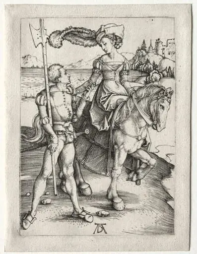 The Lady Riding and the Landsknecht, by Albrecht Dürer
