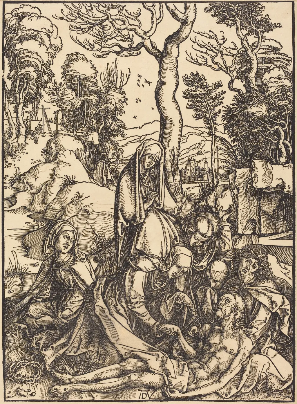The Lamentation, by Albrecht Dürer, ink, 1498