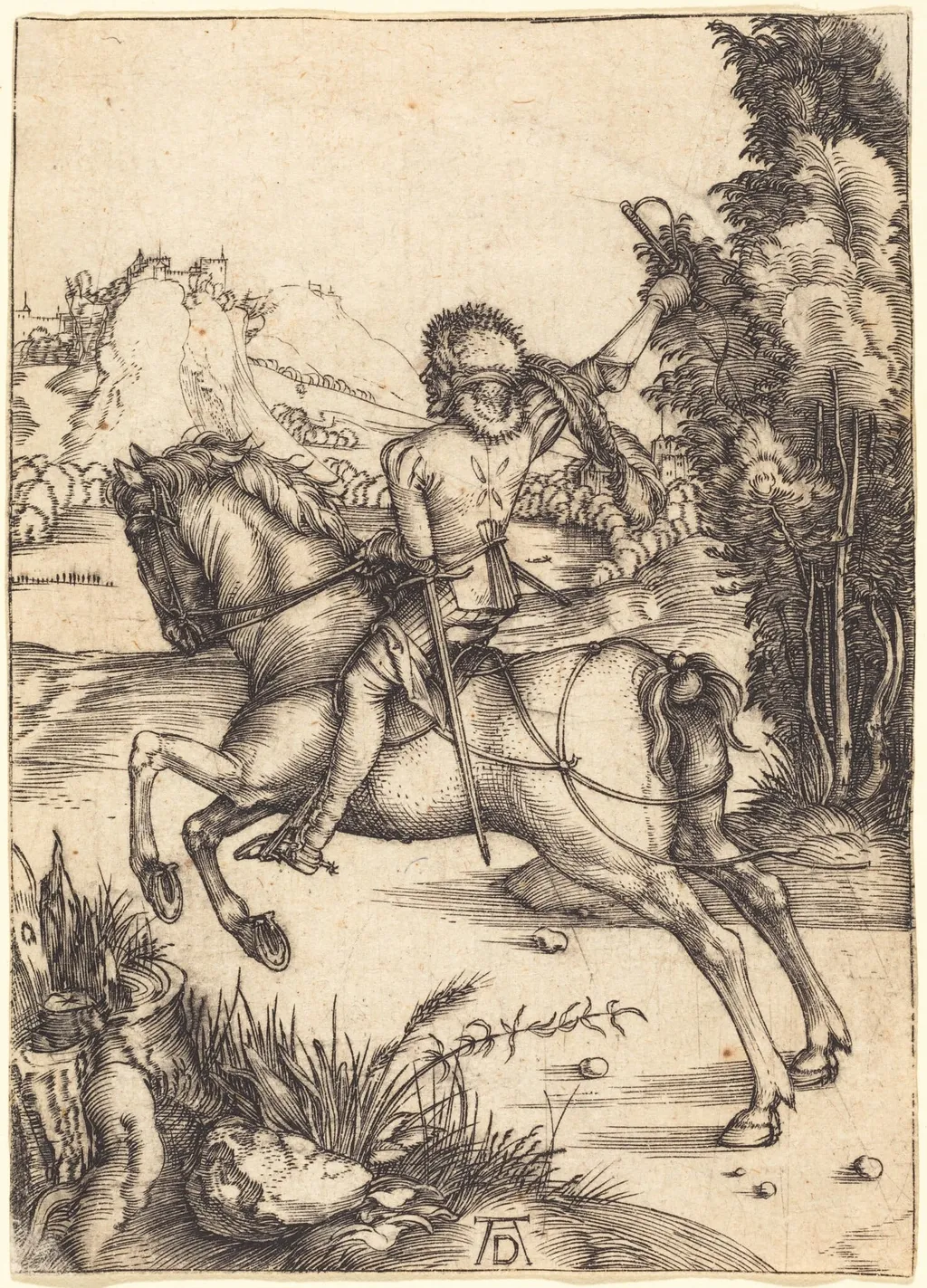 The Little Courier, by Albrecht Dürer, ink, 1496