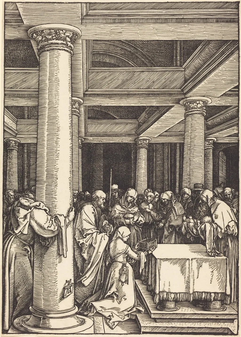 The Presentation of Christ in the Temple, by Albrecht Dürer, ink, 1504