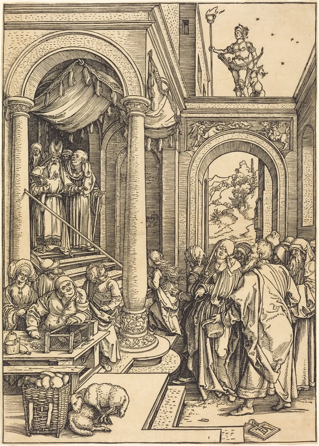 The Presentation of the Virgin in the Temple, by Albrecht Dürer, ink, 1502