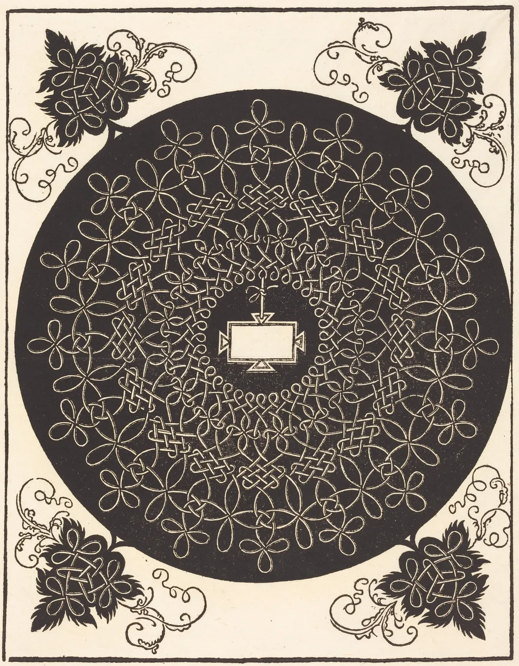 The Second Knot (with an oblong tablet), by Albrecht Dürer, ink, 1506