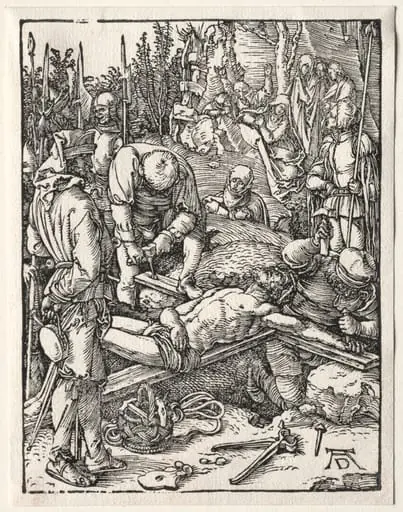 The Small Passion: Christ Being Nailed to the Cross, by Albrecht Dürer