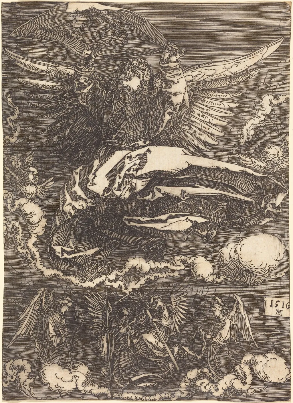 The Sudarium Held by One Angel, by Albrecht Dürer, ink, 1516