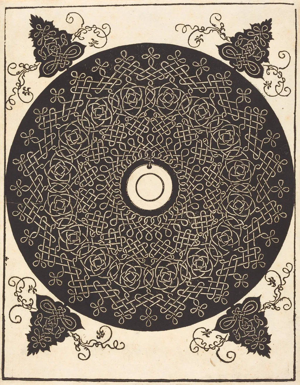 The Third Knot (with a black circle on a white medallion), by Albrecht Dürer, ink, 1506