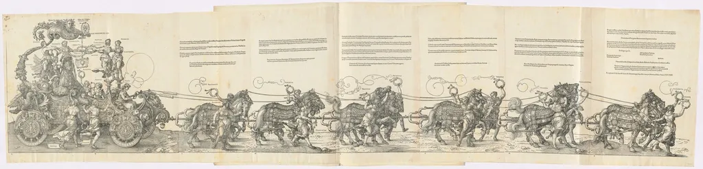 The Triumphal Chariot of Maximilian I (The Great Triumphal Car), by Albrecht Dürer, ink, 1523