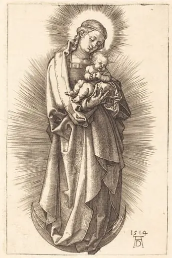 The Virgin and Child on a Crescent with a Diadem, by Albrecht Dürer
