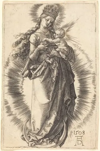 The Virgin and Child on a Crescent with a Starry Crown, by Albrecht Dürer