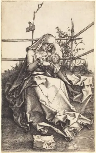 The Virgin and Child on a Grassy Bench, by Albrecht Dürer
