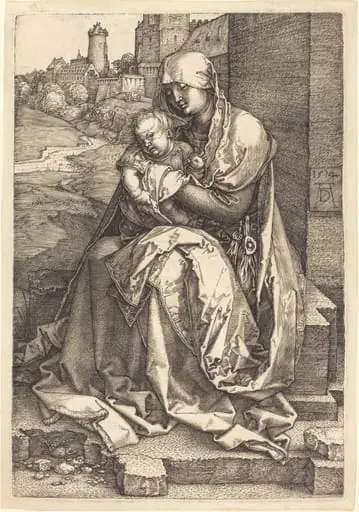 The Virgin and Child Seated by the Wall, by Albrecht Dürer