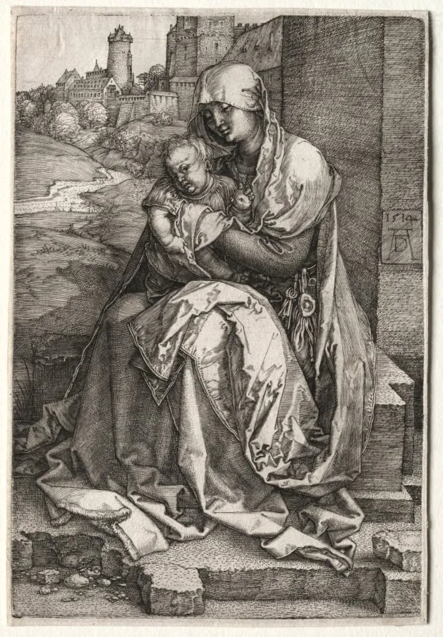 The Virgin and Child Seated by the Wall, by Albrecht Dürer, 1514