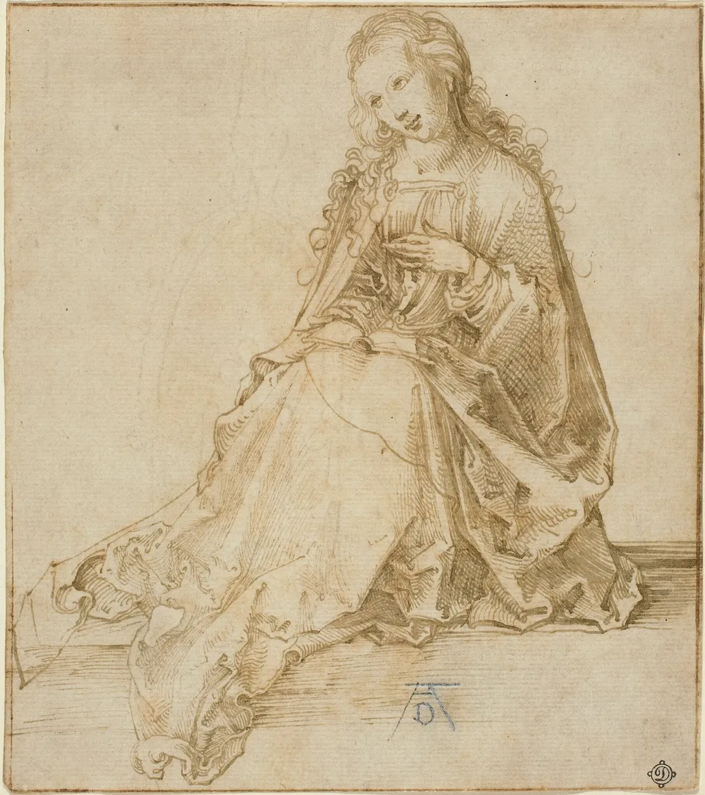 The Virgin Annunciate, by Albrecht Dürer, ink, 1497