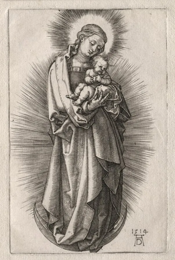 The Virgin with Hairband on a Crescent Moon, by Albrecht Dürer, 1508