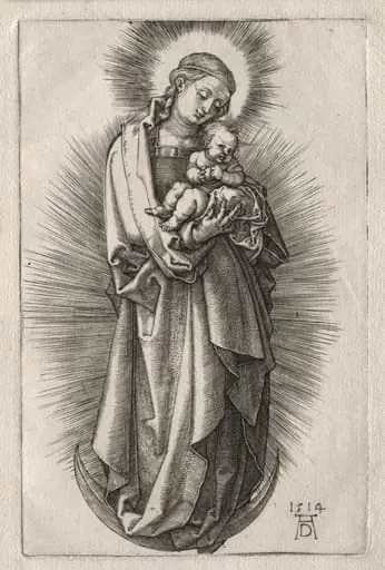 The Virgin with Hairband on a Crescent Moon, by Albrecht Dürer