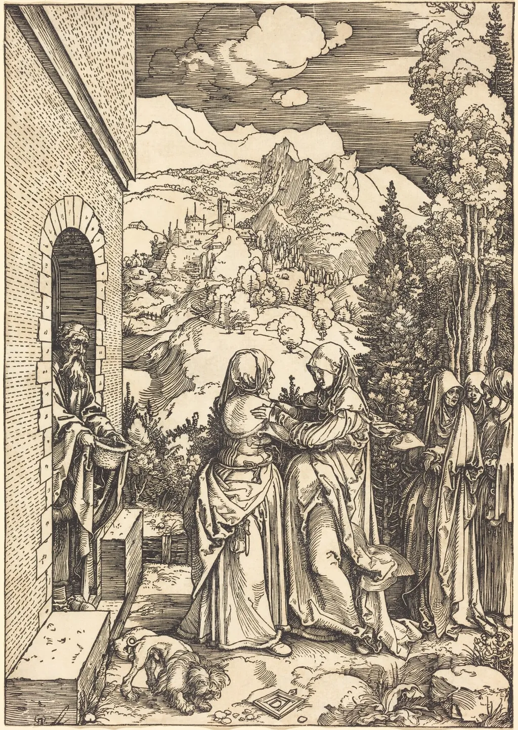 The Visitation, by Albrecht Dürer, ink, 1504