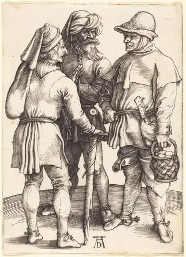 Three Peasants in Conversation, by Albrecht Dürer