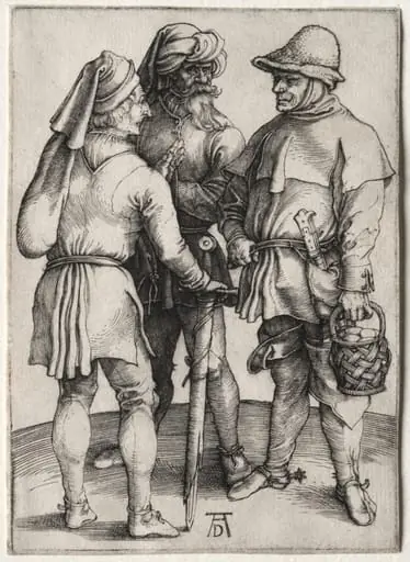 Three Peasants in Conversation, by Albrecht Dürer