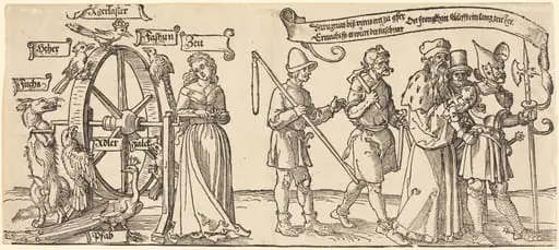 Time and a Fox Turning the Wheel of Fortune with People of all Ranks to the Right, by Albrecht Dürer