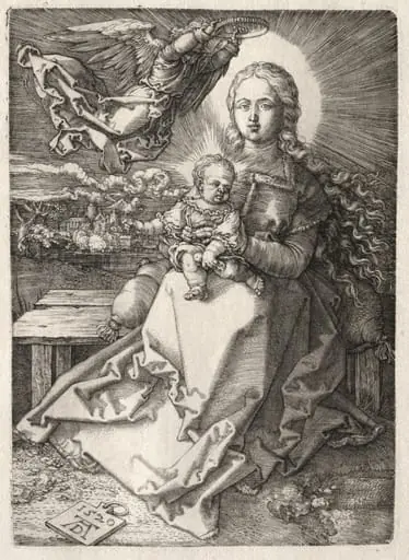 Virgin Crowned by an Angel, by Albrecht Dürer