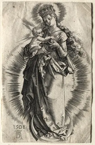 Virgin on a Crescent with a Starry Crown, by Albrecht Dürer