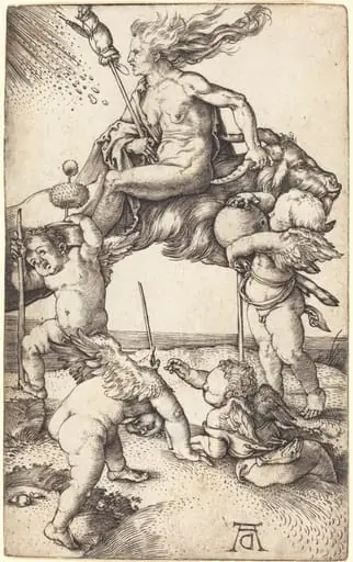 Witch Riding on a Goat