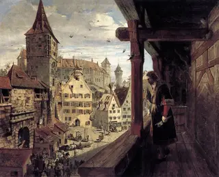 Albrecht Dürer on the Balcony of his House, by William Bell Scott