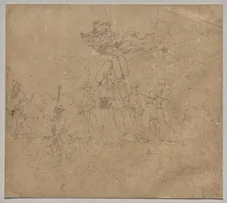 Album of Daoist and Buddhist Themes: Procession of Daoist Deities: Leaf 6
