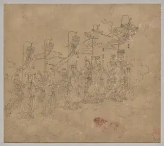 Album of Daoist and Buddhist Themes: Procession of Daoist Deities: Leaf 5, 1204