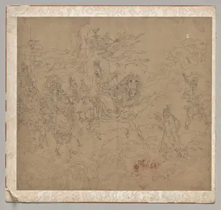 Album of Daoist and Buddhist Themes: Procession of Daoist Deities: Leaf 4