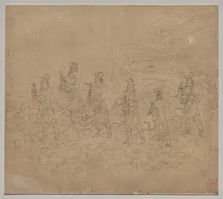 Album of Daoist and Buddhist Themes: Procession of Daoist Deities: Leaf 23