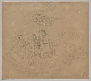 Album of Daoist and Buddhist Themes: Procession of Daoist Deities: Leaf 9