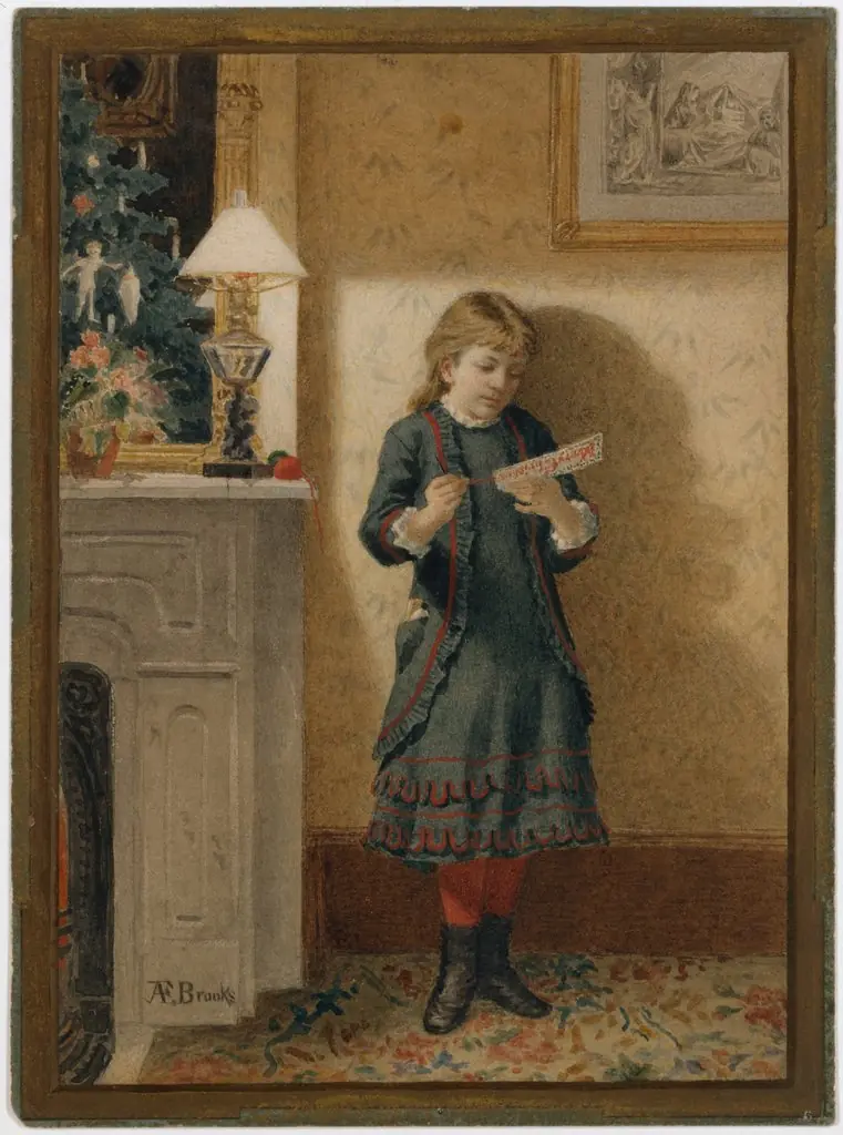 Child with Christmas Card, by Alden Finney Brooks