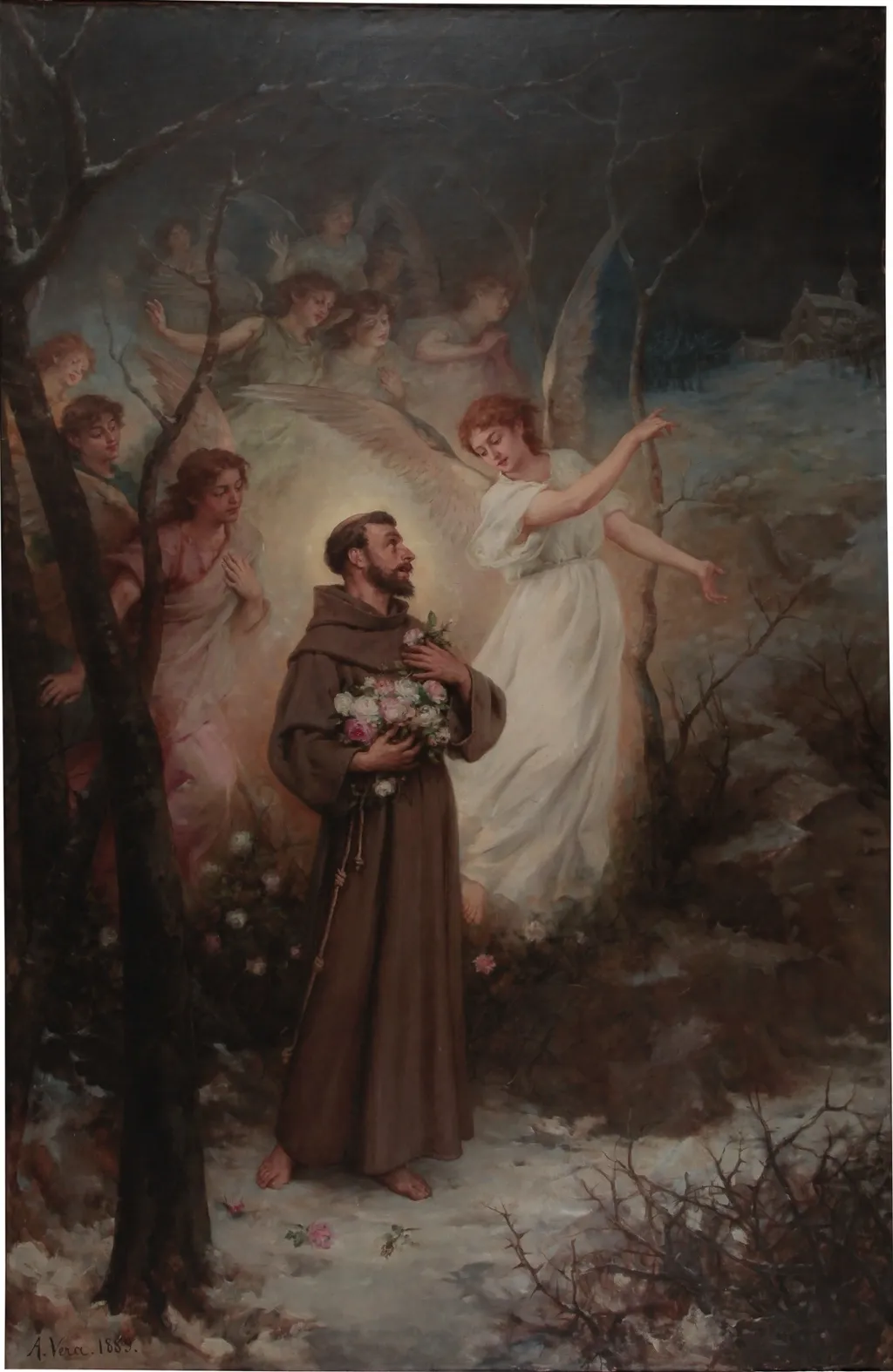 El milagro de las rosas (episodio de la vida de San Francisco), by Alejo Vera, oil, 1895