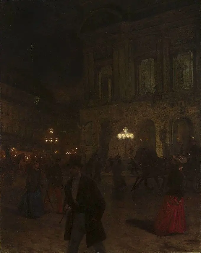 Paris Opera at night, by Aleksander Gierymski