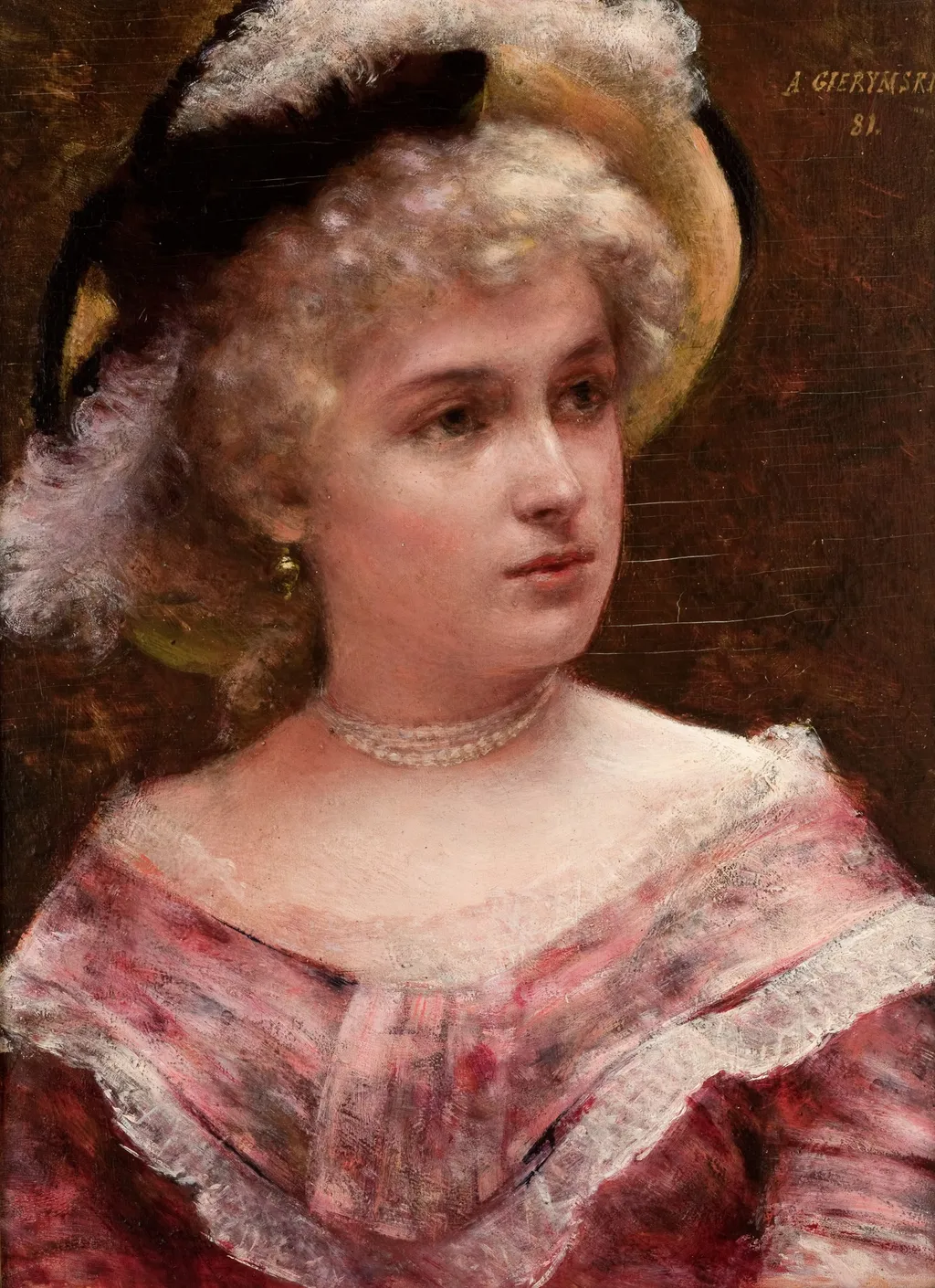 Rococo Lady, by Aleksander Gierymski, oil, 1891