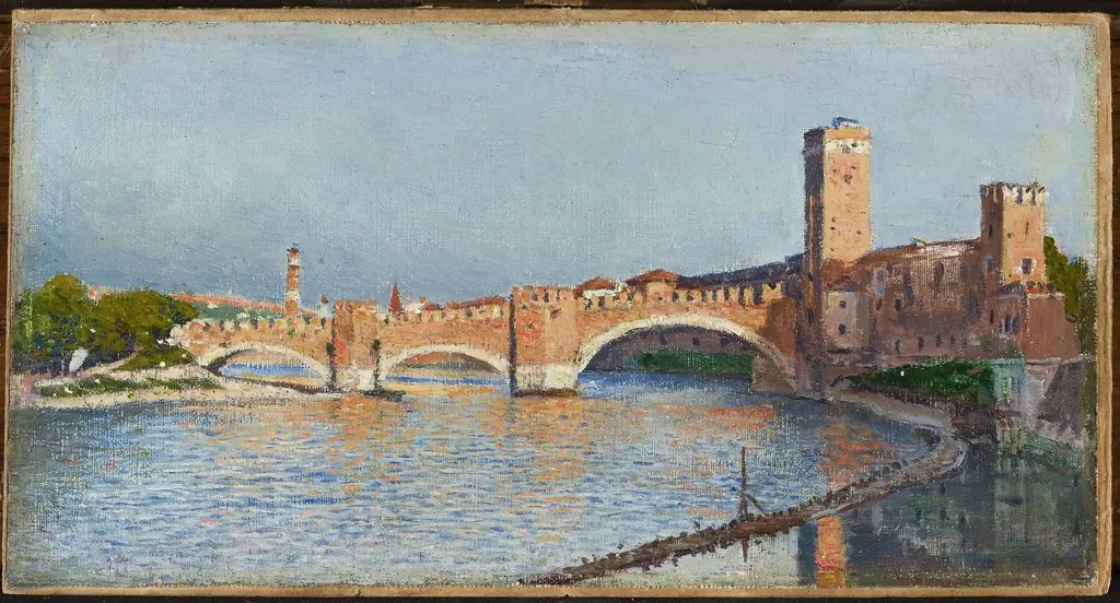 Scaliger Bridge in Verona, by Aleksander Gierymski