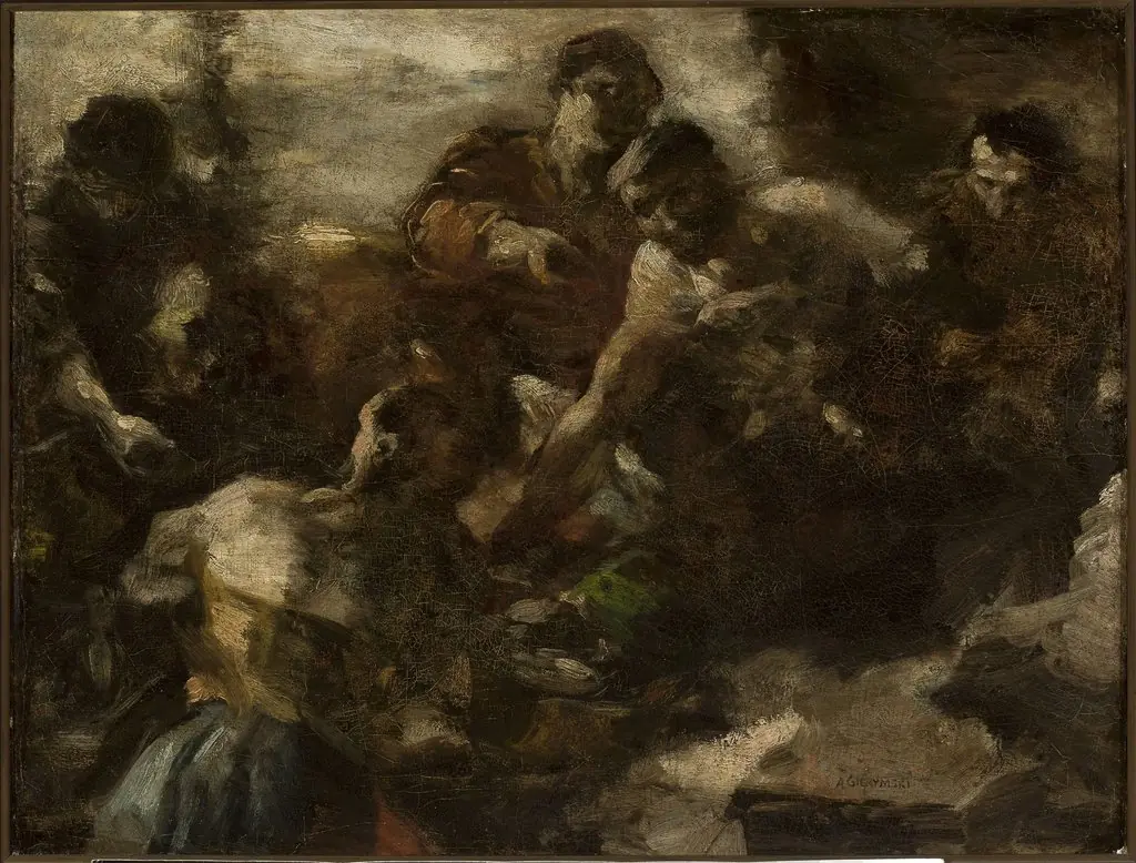 Tavern in Rome, sketch, by Aleksander Gierymski
